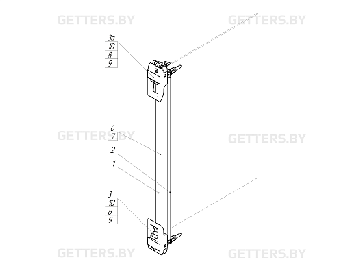 Передняя панель с ручками экстракторами IEL, IET, Тип1
