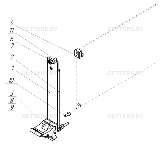Передняя панель с ручками экстракторами IEL, IET, Тип1
